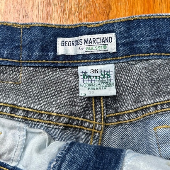 Guess Georges Marciano Cutoff Denim Shorts 90s Size 36 Waist 32 Vintage Retro - Picture 9 of 13